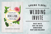 Spring Floral Wedding Invite Bundle, an Invitation Template by SkyvaraSupply (Thumbnail 1 of 2)