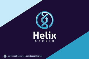 Helix DNA Logo Template, a Branding & Logo Template by Avartde Creative