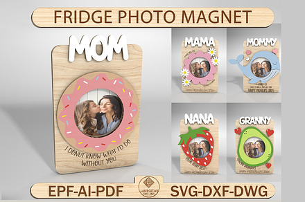Mother’s Day Fridge Photo Magnet Svg, a Pattern Graphic by Lasercutiny