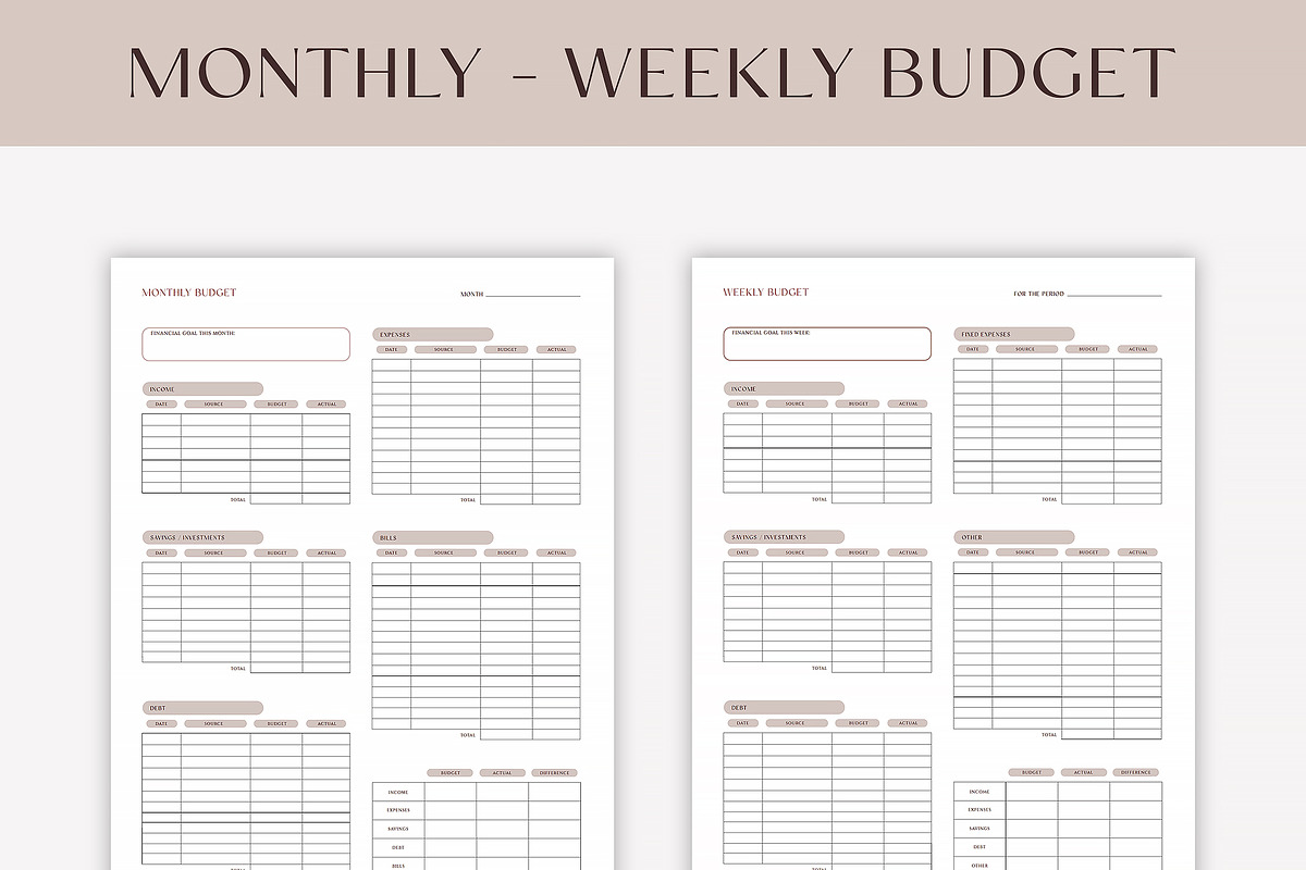 Budget Planner Printable, a Print Template by SofiaDesign16 (Photo 4 of 10)