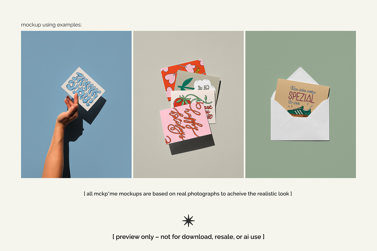 US A2 postcards mockup set, a Merchandise Mockup by MCKP*ME