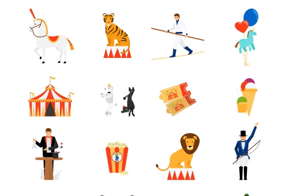 Circus Flat Icons