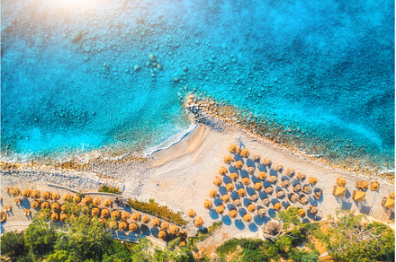 Aerial view of sandy beach green, a Nature Photo by den-belitsky