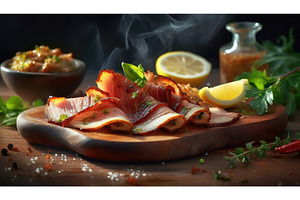 A close-up of a delicious smoked, a Food & Drink Photo by Igor Tichonow