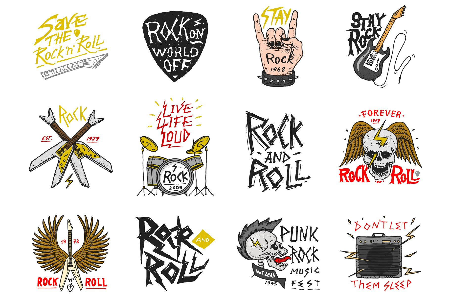Set of Rock and Roll music | Textures ~ Creative Market
