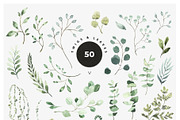 JUST GREEN leaves greenery foliage, a Decorative Illustration by Lana Elanor (Thumbnail 3 of 8)