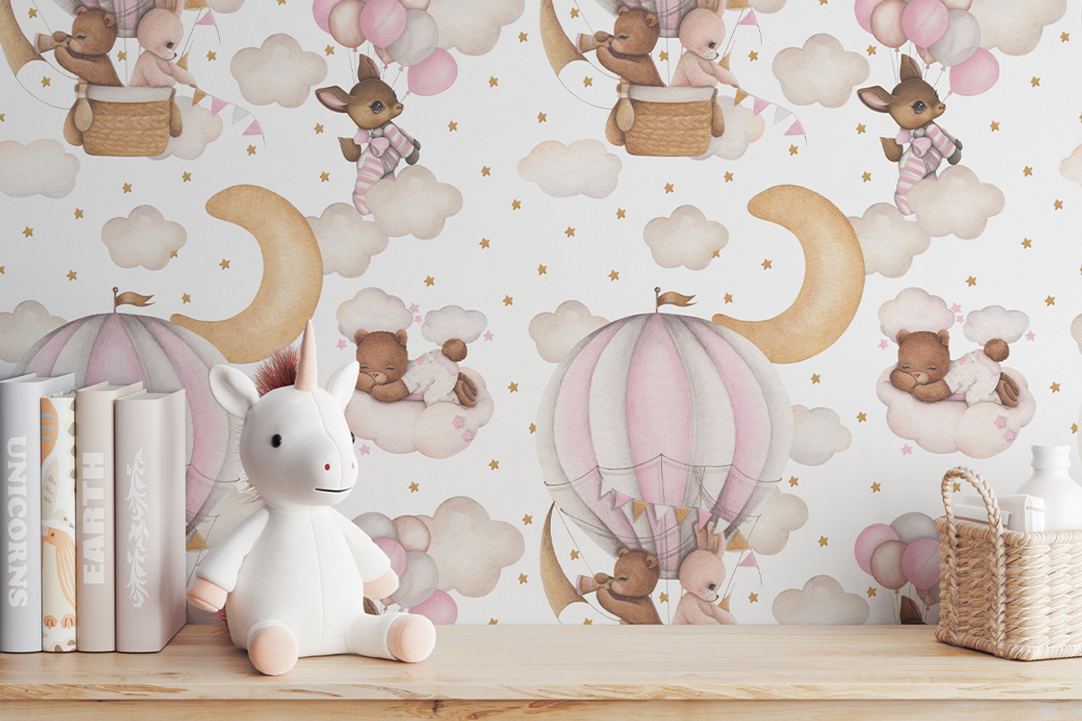 Watercolor Cute Set In The Sky, an Animal Illustration by ViktoriyaD (Photo 6 of 12)