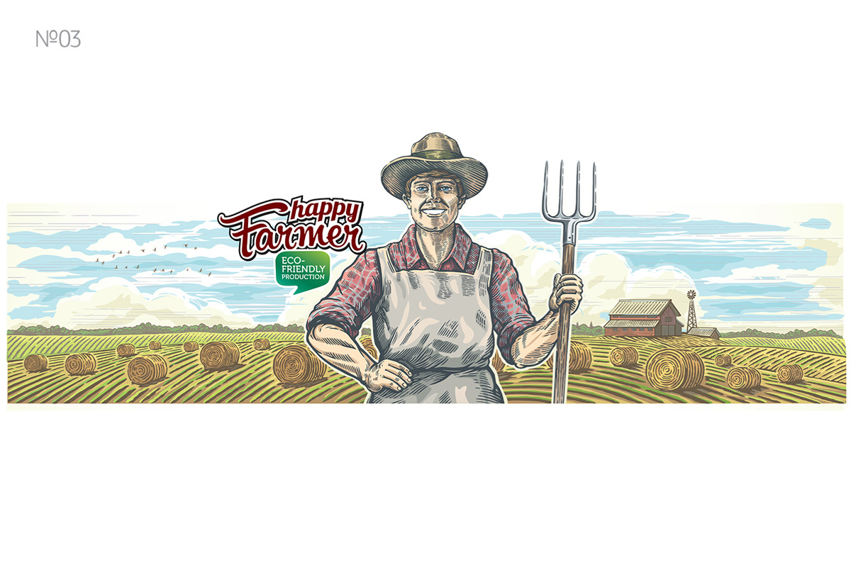 Happy Farmer, a Work Illustration by Countryside life (Photo 4 of 16)