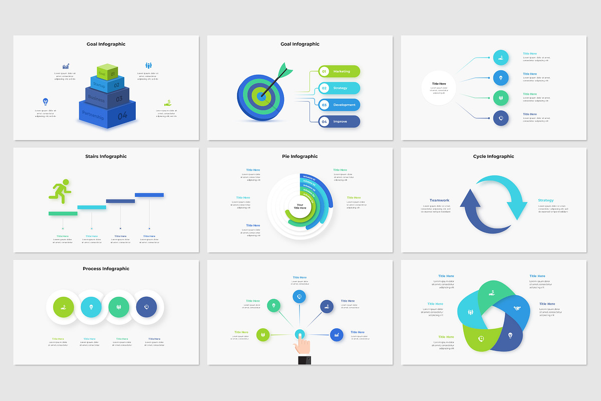 Infographics PowerPoint Solutions, a Presentation Template by Abert