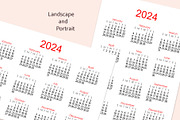 Calendar 2024 template, a Stationery Template by Contes_de_fée (Thumbnail 2 of 7)