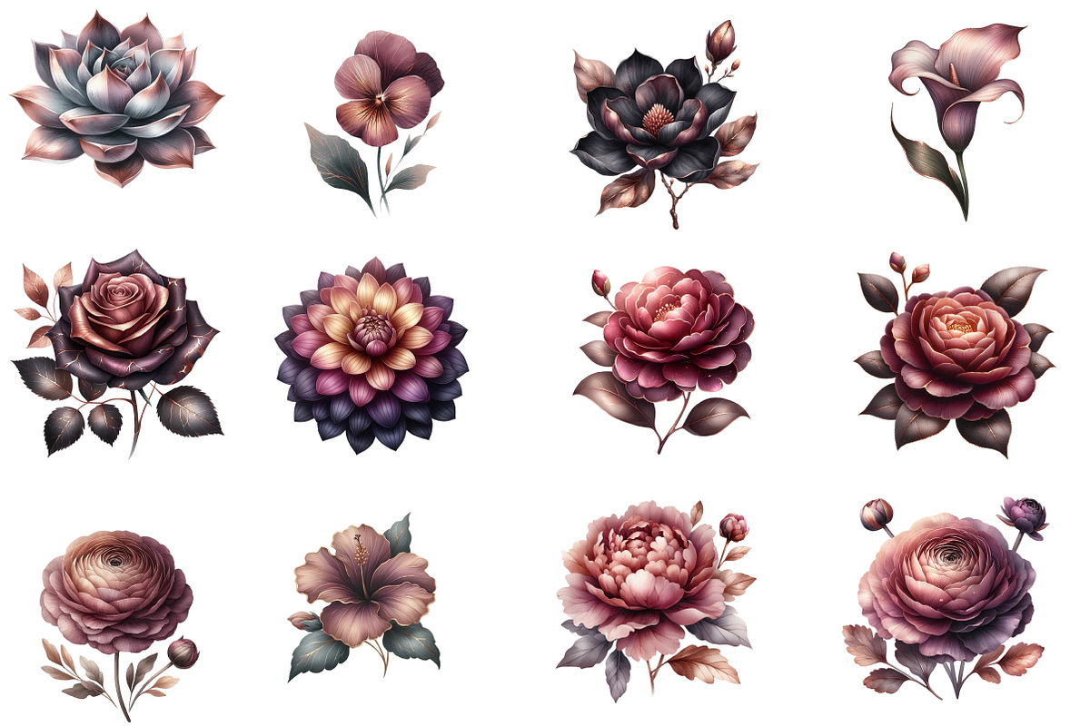 Watercolor Flowers clipart, an Illustration by Designworld (Photo 2 of 6)