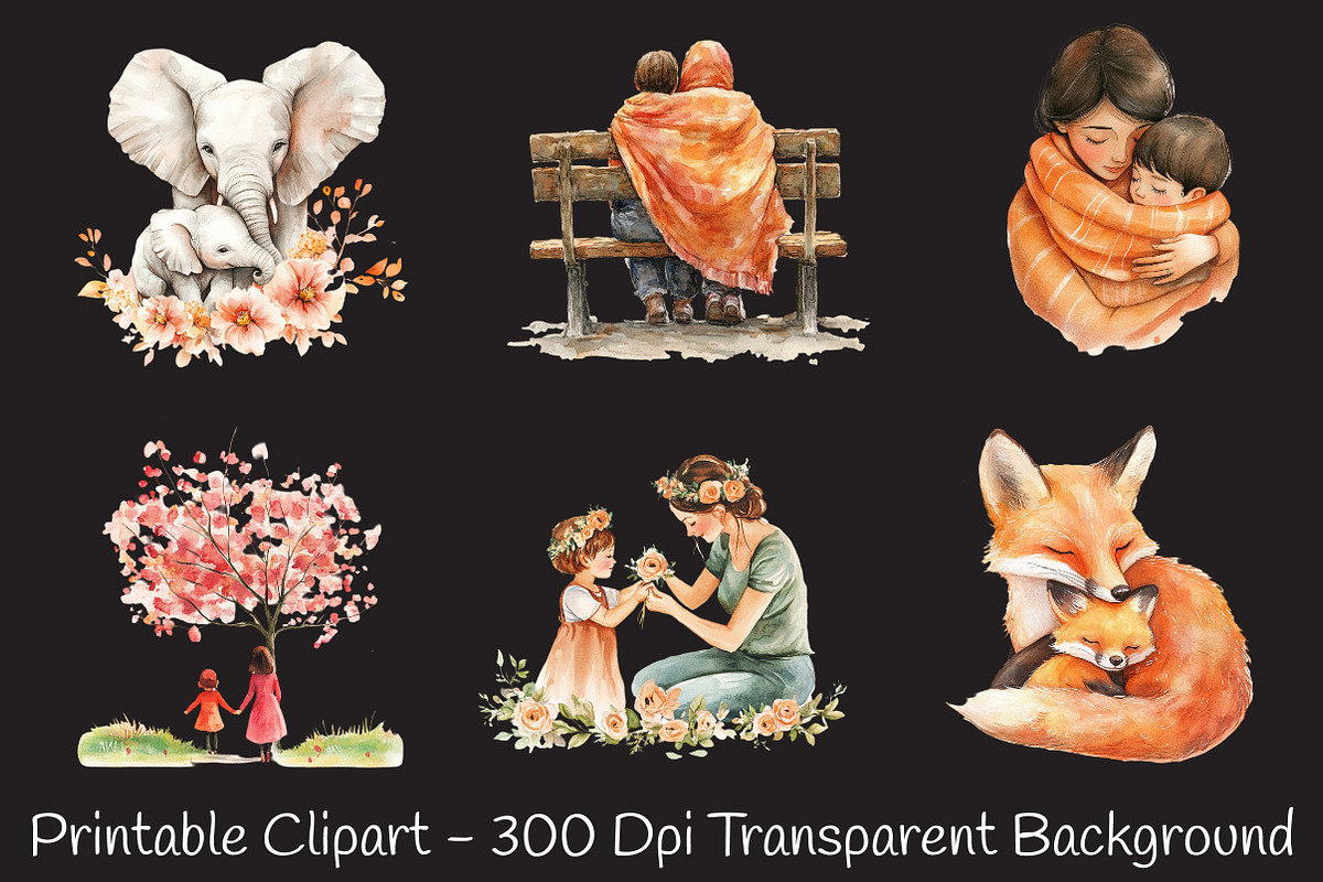 Peach Mother and Child Mother's Day, an Illustration by RobertsArt (Photo 6 of 7)