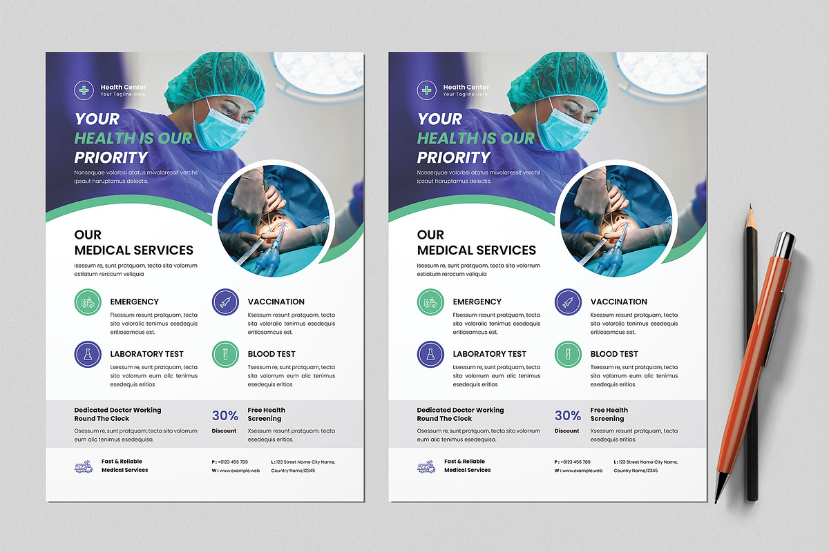 Healthcare Flyer Template, a Flyer Template by Cleffon_Graphic_Studio