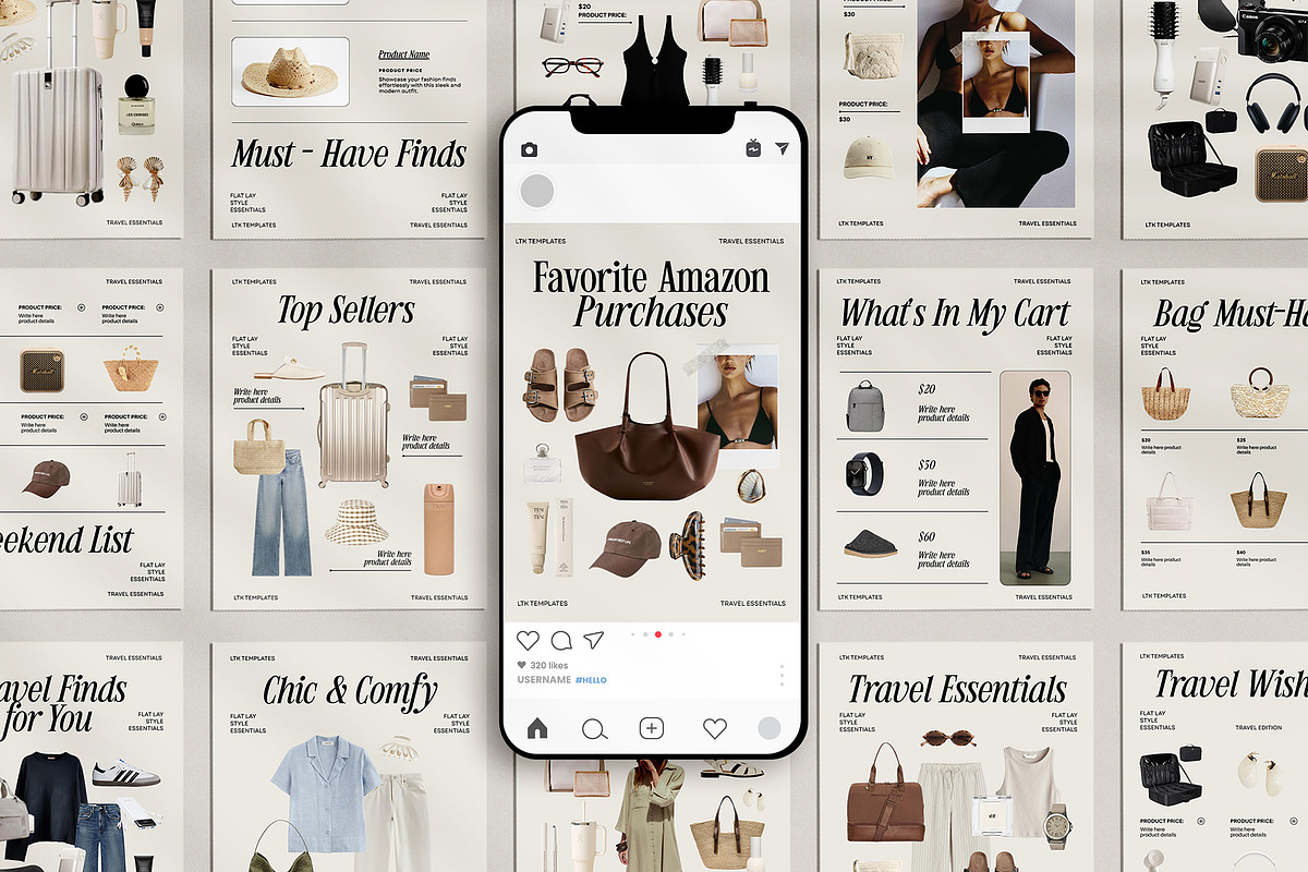 40 LTK Instagram Canva Template, a Social Media Template by Amaré Creative (Photo 3 of 7)