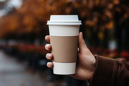 blank paper coffee cup design mockup, a Food & Drink Photo by Munco Art & Design