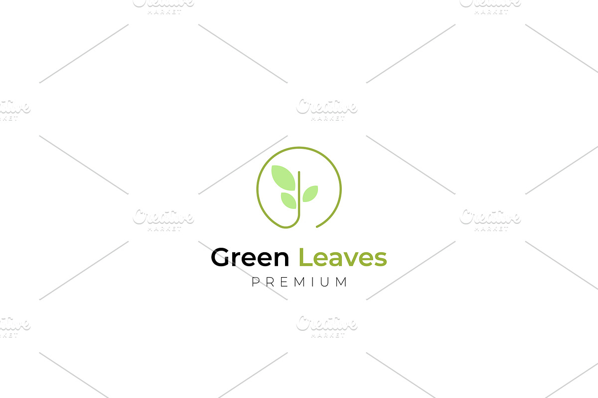 Simple Leaf on Circle Logo