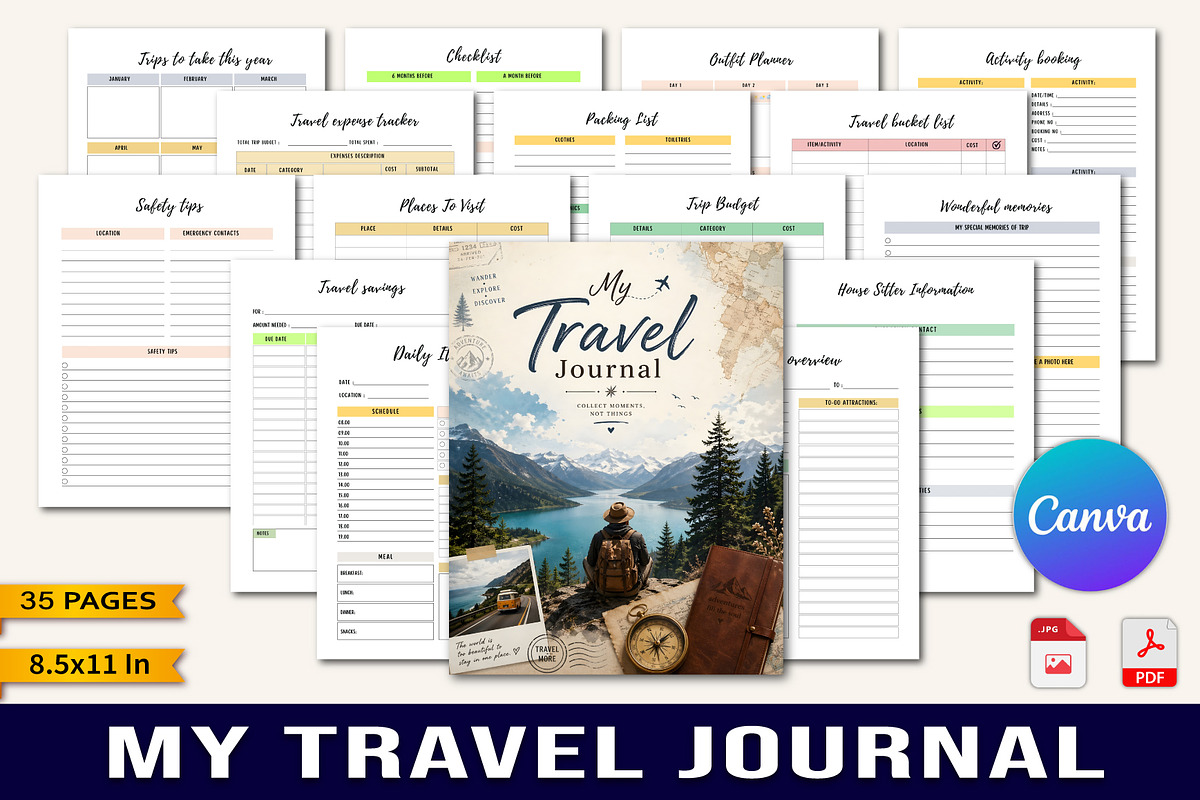 My Travel Journal, a Stationery Template by Designmela01 (Photo 1 of 10)