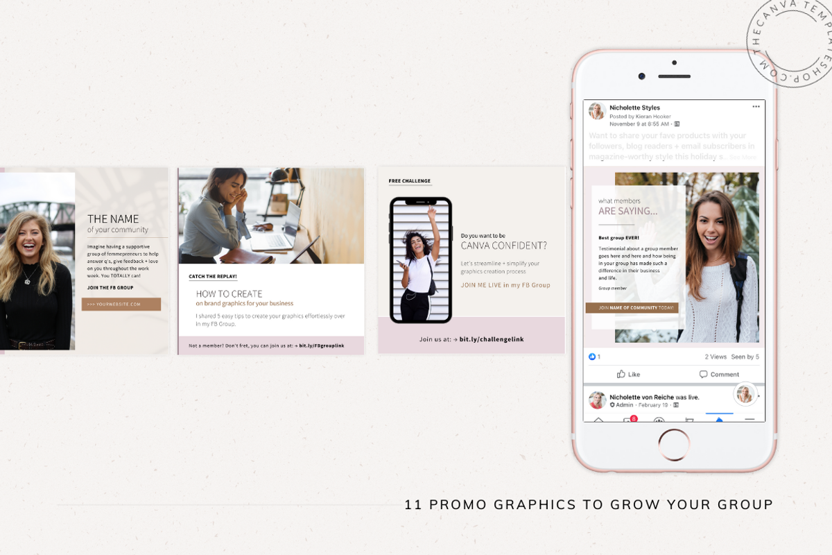 Eva Facebook Group Canva Templates, a Social Media Template by The Canva Template Shop (Photo 6 of 7)