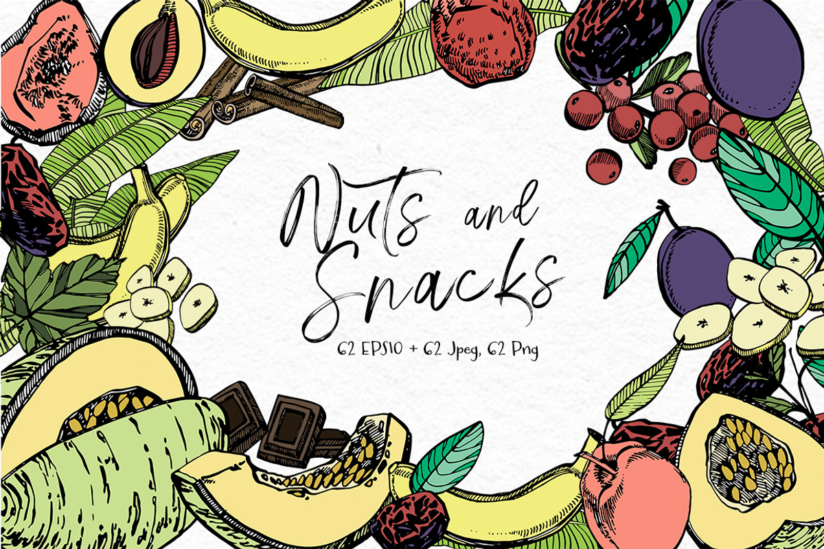 Nuts and snacks, a Food Illustration by Ann Astro (Photo 10 of 24)