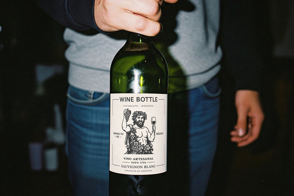 Wine Bottle Mockup, a Product Mockup by Designer Dude (Photo 1 of 2)