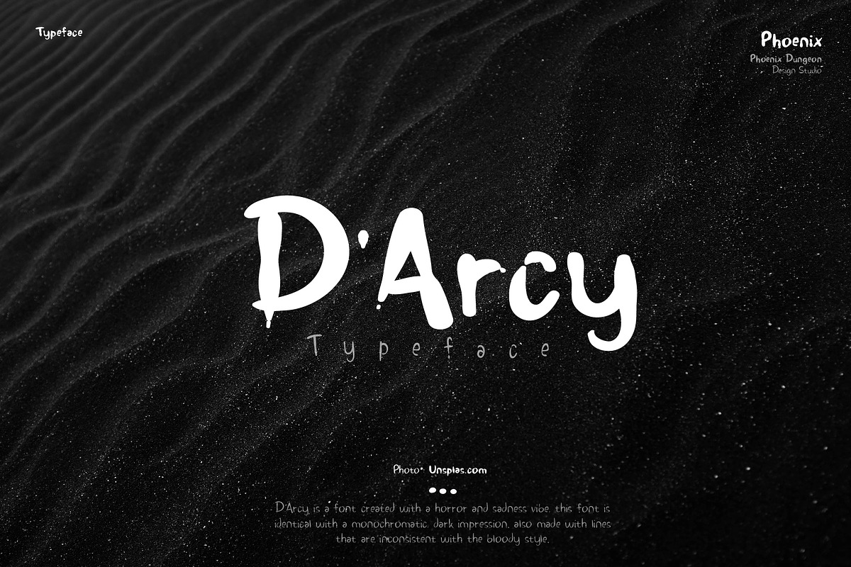 D'arcy Typeface, a Font by Phoenix Dungeon (Photo 1 of 9)