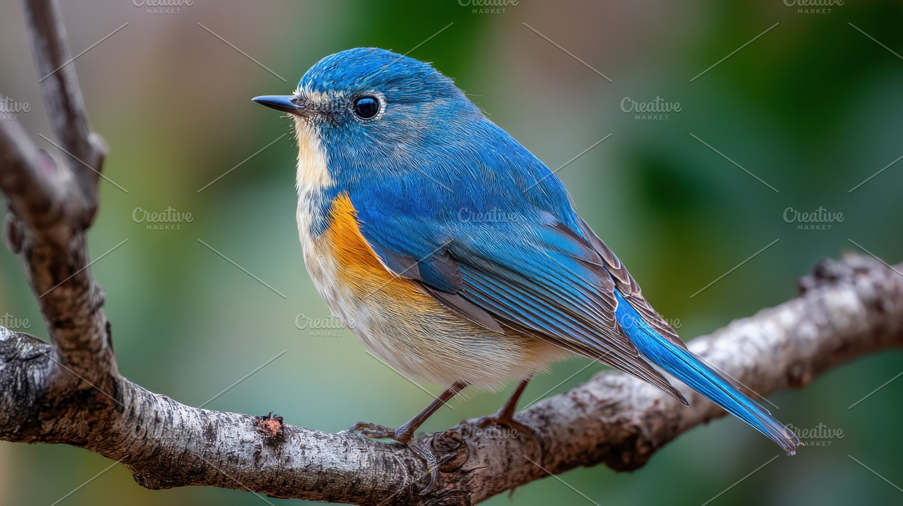 Bird sits on a branch in the garden, a Photo by Beautiful things