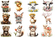 Floral Animals Clipart, an Illustration by Designworld (Thumbnail 2 of 6)