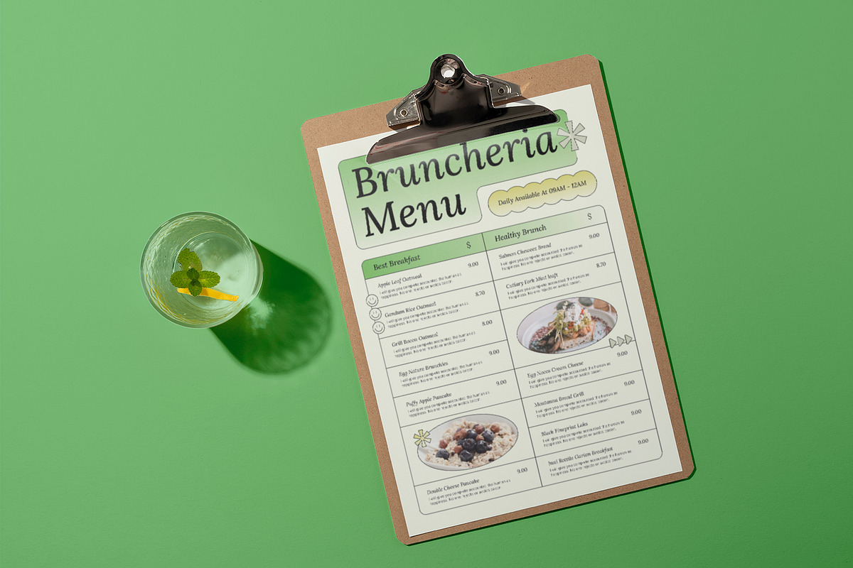 Y2K Brunch Cafe Menu, a Stationery Template by Neermana (Photo 3 of 4)