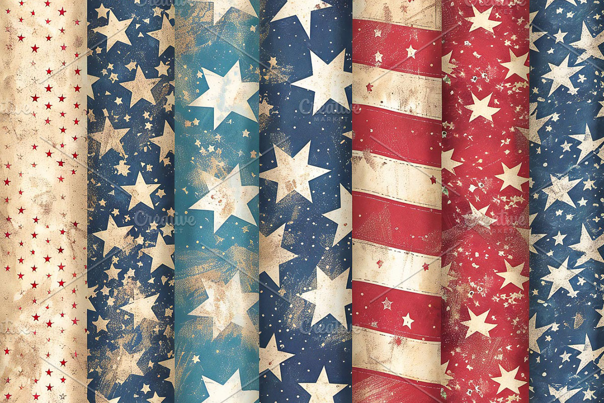 4th of July Vintage Digital Paper, a Texture Graphic by VetalStock (Photo 11 of 16)