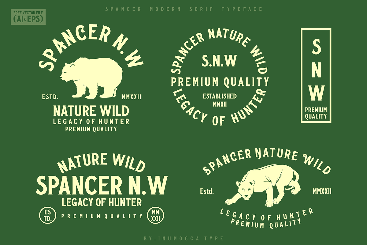 Spancer + BONUS, a Serif Font by inumocca_type (Photo 2 of 11)