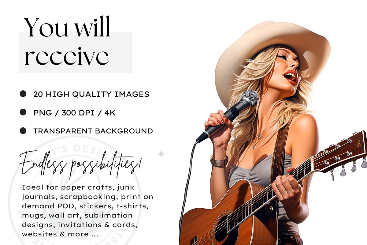 Country Music Western png clipart, a Person Illustration by ThatsDesignArt (Photo 2 of 9)