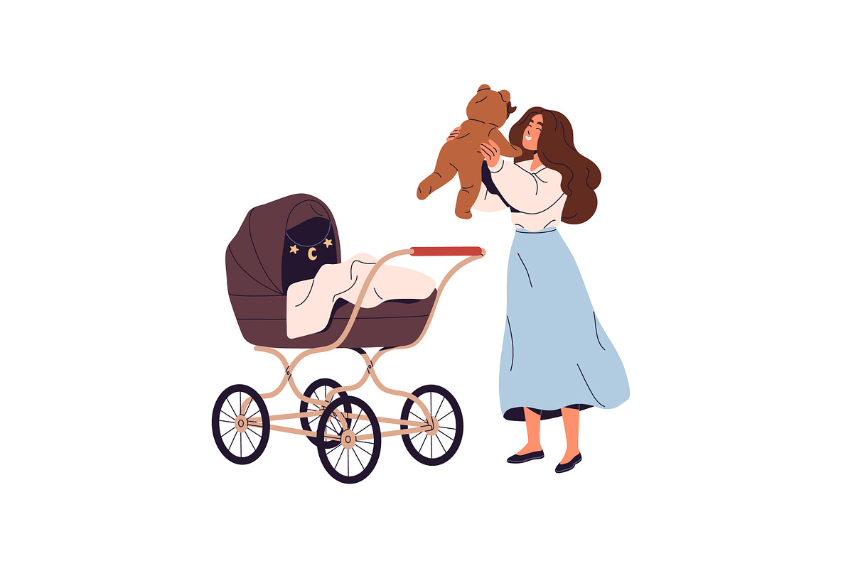 Families, parents with strollers set, a Person Illustration by PaperTrident (Photo 6 of 9)