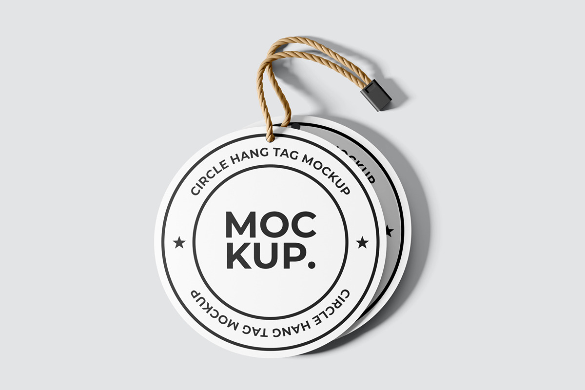 Circle Hang Tag Mockup, a Product Mockup by Rizky Audymas (Photo 3 of 8)