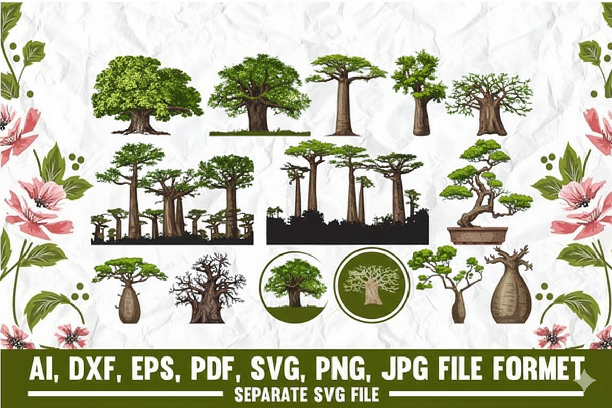 African Baobab Tree SVG | Baobab, an Object Graphic by VectorArtPrintableDesign (Photo 4 of 5)