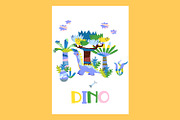 Cute Cartoon Cards with Dinosaurs, an Animal Illustration by the_myro (Thumbnail 9 of 10)