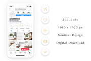 200 Instagram Story Highlight Icons, a Social Media Template by Blog&Glow (Thumbnail 4 of 4)