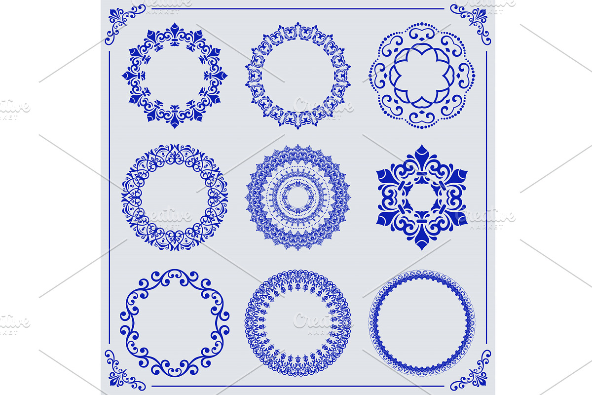 Vintage Big Set of Round Vector, a Decorative Illustration by FineArtStudio (Photo 1 of 3)