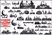 50 Ramadan Iftar Silhouette Bundle, an Illustration by Gfx_Store (Thumbnail 1 of 49)
