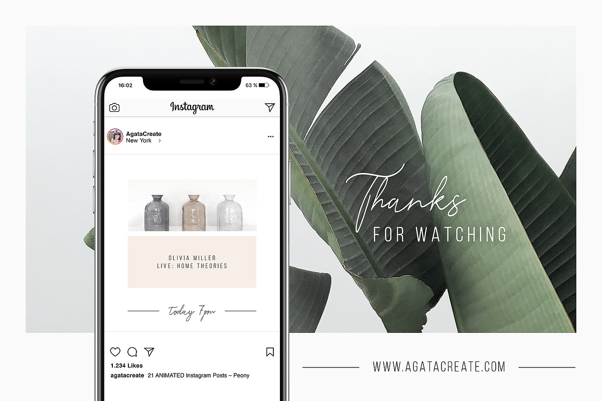 ANIMATED Instagram Posts – Peony, a Social Media Template by AgataCreate (Photo 13 of 13)