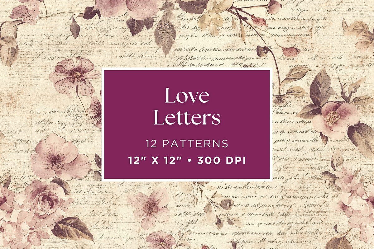 Love Letter Seamless Patterns, a Pattern Graphic by Artful Assets Boutique (Photo 1 of 4)