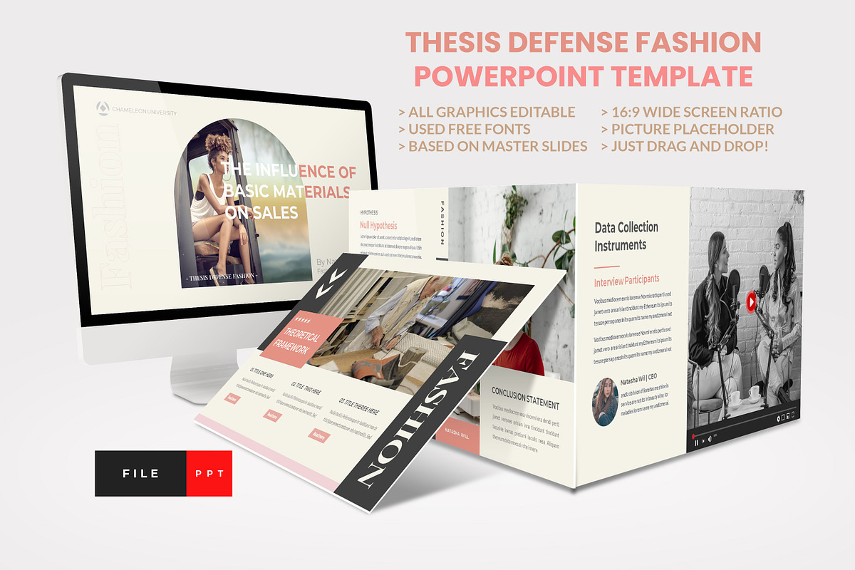 Thesis Defense Fashion PowerPoint, a Presentation Template by Art StoreID (Photo 1 of 5)