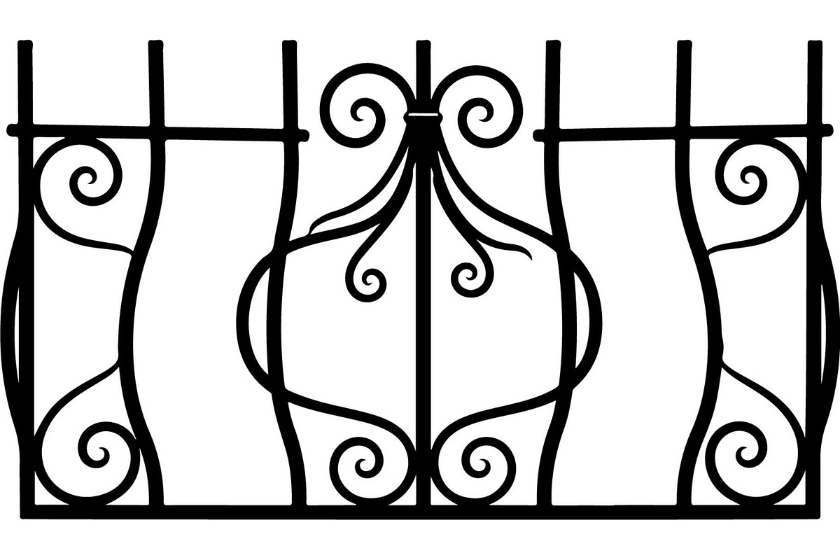 Luxury Iron Scroll Gate Railing, an Object Graphic by Designer_Momina (Photo 2 of 17)