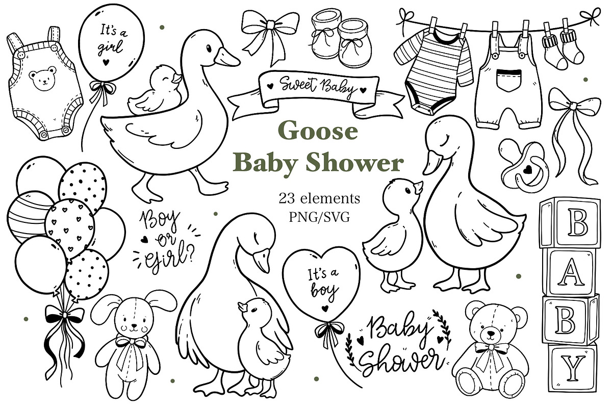 Goose Baby Clipart PNG SVG, an Object Illustration by ArtGiftsStudio (Photo 1 of 5)