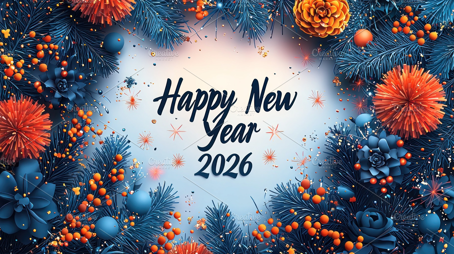 Happy New Year 2026 celebration with colorful fireworks, glowing, an Abstract Photo by José Manuel Gelpi