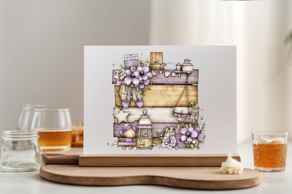Whimsical Summer Wooden Sing Clipart, an Illustration by SVGArt (Photo 2 of 9)