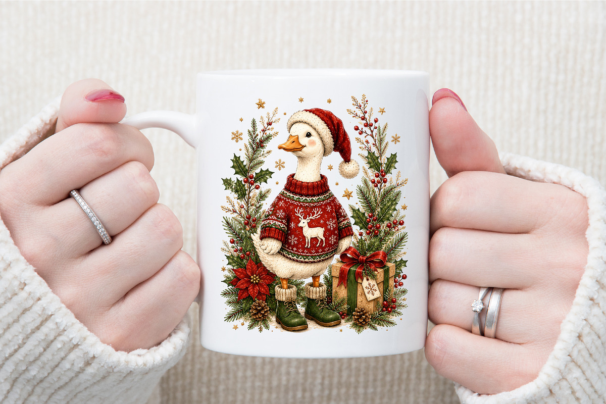 Christmas Silly Goose Floral Boho, a Seasonal Illustration by Sublimation Artist (Photo 7 of 9)