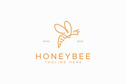 Honey Bee Side View Abstract Logo, a Branding & Logo Template by Signatoro (Thumbnail 2 of 2)