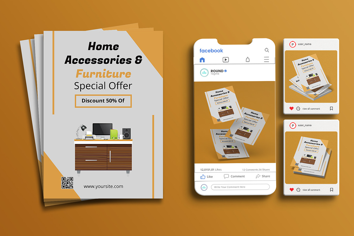 Home Accessories Furniture Bundle, a Print Template by Artnivora.Std