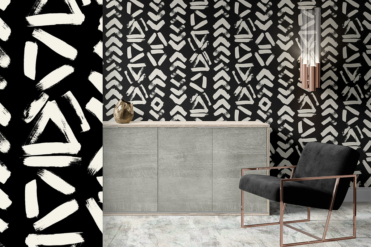 Dark Brush Painted Tribal, a Wallpaper Graphic by MalyskaStudio (Photo 11 of 16)