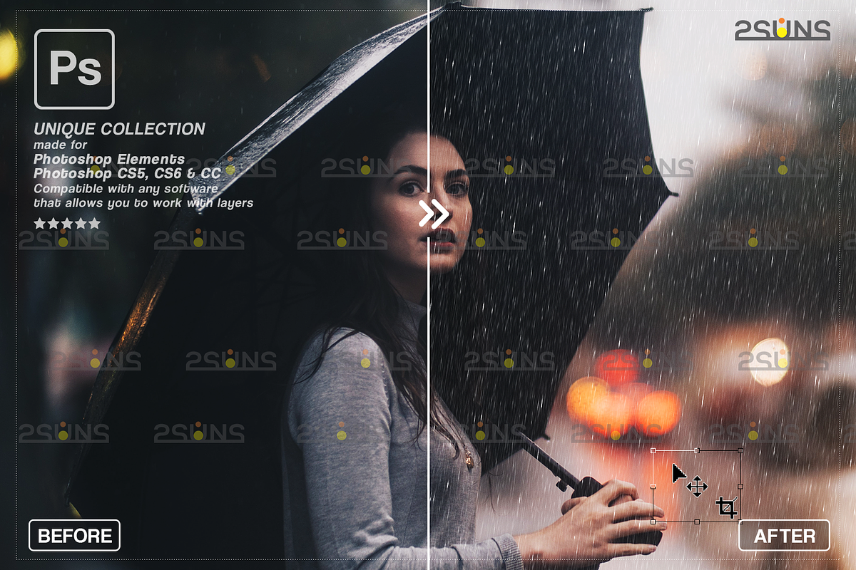 Rain Photoshop Overlays, an Object Graphic by 2SUNS (Photo 9 of 9)